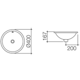 Caroma Cosmo 400mm Basin - Under/Over Counter Installation | White Ceramic